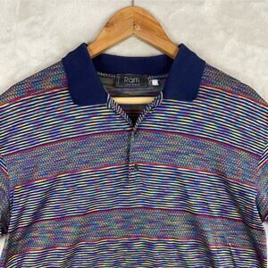 Vtg Raffi Linea Uomo Polo Shirt Italian Made Mercerized Cotton L Stranger Things